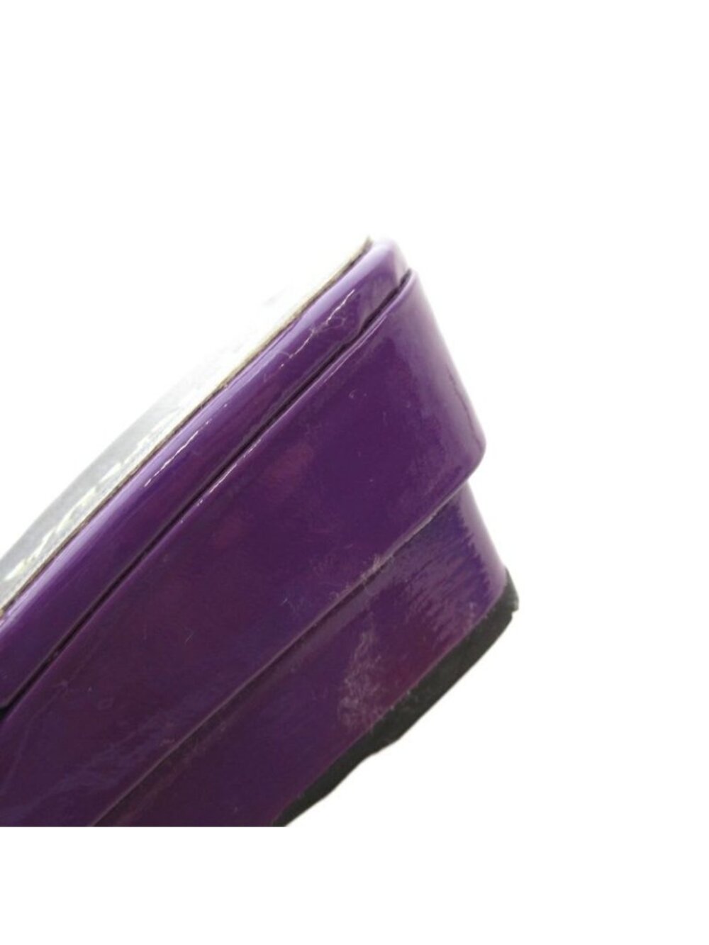 Prada Strap Sandals Mule Square Toe Enamel Patent Leather 34.5 Purple GV GY62 - Picture 10 of 10